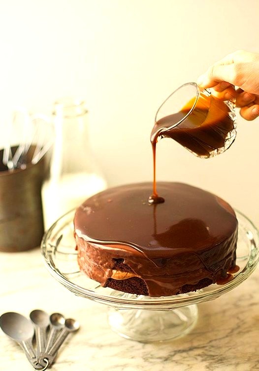 Salted Caramel Drenched Coffee-Double Chocolate Cake