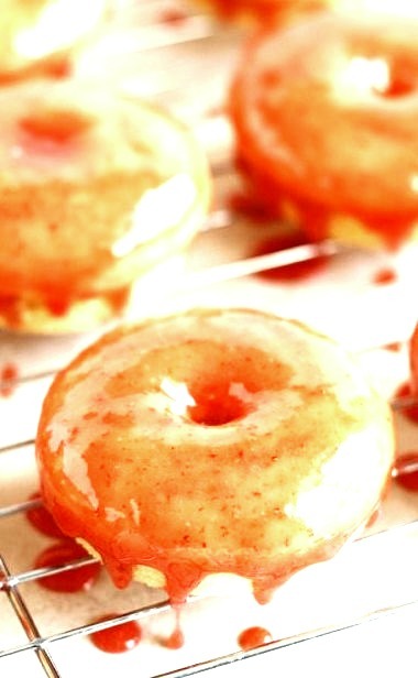 Strawberry Shortcake Baked Buttermilk Mini Donuts