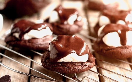 chocolate covered chocolate marshmallow cookies